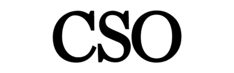 Bold black serif "CSO" lettering on a white background, representing the CSO brand logo.