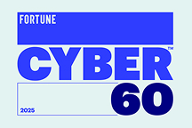 Fortune Cyber 60 2025 logo featuring bold blue typography on a light blue background.