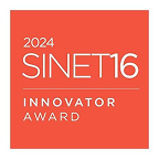 Orange square badge displaying "2024 SINET16 Innovator Award" in white text.