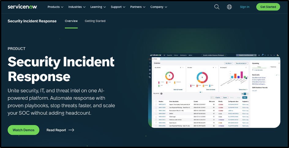 ServiceNow Security Incident Response